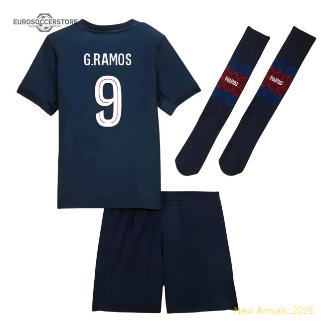2025-2026 PSG Home Little Kids Mini Kit (G.Ramos 9)-Vantage Point Soccer